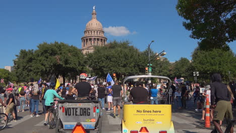 People-gather-at-Texas-Capitol-in-downtown-Austin-to-celebrate-Biden-defeating-Trump-in-2020-US-Presidential-Election