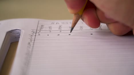 Nahaufnahme-Einer-Handschrift-Mit-Bleistift