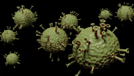 Animated-3d-covid-virus-particles-isolated-on-black-background-medium-shot