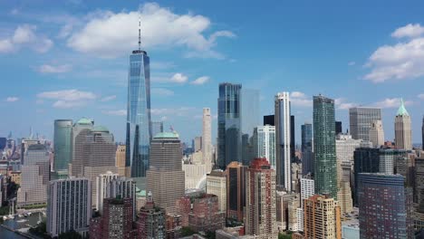 An-aerial-view-over-lower-Manhattan