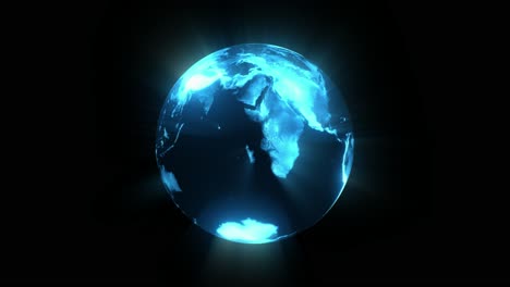 Rotating-Digital-Hologram-Of-Globe-Of-Earth-Planet-with-Glow-and-Rays