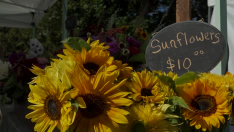 Sonnenblumen-Auf-Dem-örtlichen-Bauernmarkt