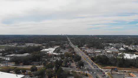 Tallahassee-Florida:-Mahan-Drive-Leading-Toward-Downtown-and-Sate-Capitol-in-Distance