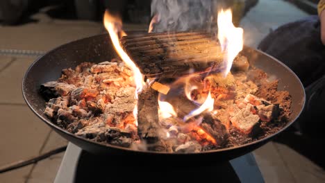 A-burning-fire-pit-on-a-patio