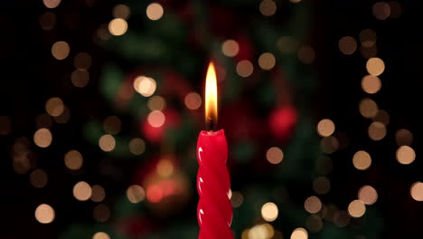 Weihnachtskerzenlicht,-Rotes-Kerzenlicht,-Weihnachtsfeier,-Dekoration,-Feiertag