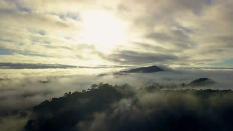Luftaufnahme-über-Bewölktem-Regenwald,-Surinam,-Südamerika