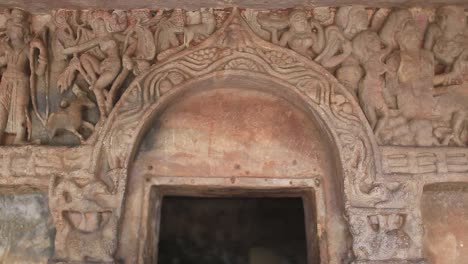 Static-footage-of-arch-doorway-with-hand-carved-stone,-from-Sri-Lanka