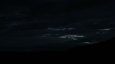 dramatic-iceland-landscape-after-sunset,-getting-dark,-fast-moving-clouds,-wide-shot,-timelapse