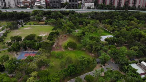 Aerial-of-Park-in-taipei-city