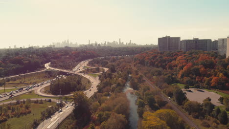 Fall-colour-over-Don-Valley-Parkway-Toronto-Ontario-Canada