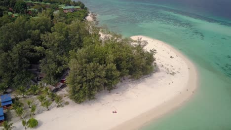 Aerial-view-of-beautiful-beach-at-Koh-Lipe-in-Thailand---camera-tracking-pedestal-down
