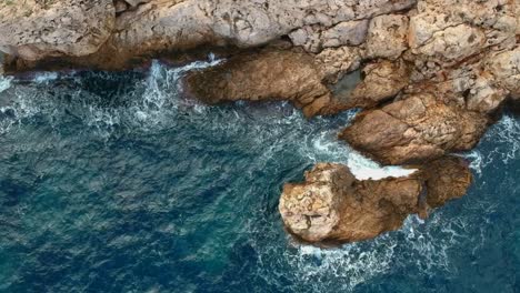 Aerial-view-on-rocks-and-sea