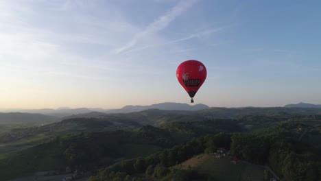Aerial-shot-of-the-rising-balloon-from-high-angle-point-of-view