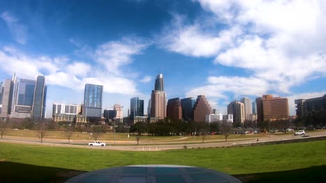 The-ever-changing-Austin-Skyline-from-the-Long-Center-Auditorium-Shores-Seg-3-of-4-Slow-Motion