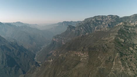 Aerial-shot-of-the-Urique-Canon-in-Divisadero,-Copper-Canyon-Region,-Chihuahua