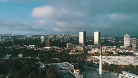 Aerial-shot-of-Tijuana-City-Skyline-in-the-morning