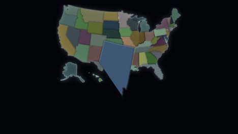 Nevada-Ist-Hervorgehoben-–-USA-–-Karte-Der-Vereinigten-Staaten