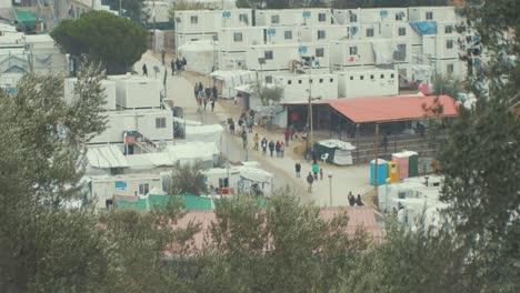 Moria-Refugee-Camp-interior-telephoto-shot-refugees-walking-around-inside