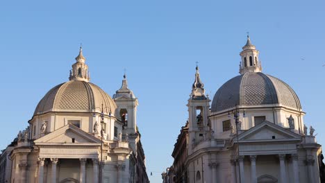 The-twin-churches-in-people’s-square-in-Rome-with-via-del-corso-in-the-middle