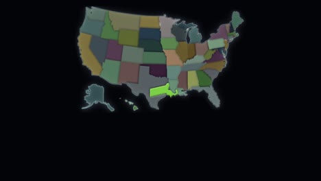Der-Bundesstaat-Massachusetts-Ist-Hervorgehoben-–-Karte-Der-USA-–-Vereinigte-Staaten