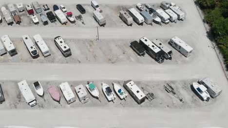 Very-slow-drone-hover-over-recreational-vehicle-storage-lot-in-South-Florida