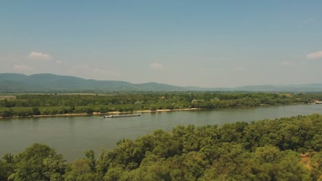 High-altitude-areial-footage-from-the-Danube-river-and-its-environment