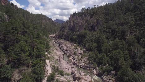 Aerial-shot-of-the-Mayo-river-before-the-Basaseachi-waterfall,-Candamena-Canyon,-Chihuahua