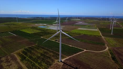 Dröhnende-Windfarmen-Entlang-Des-Ozeans-In-Puerto-Rico