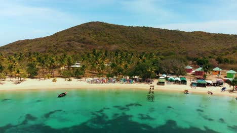 Aerial-footage-of-the-famous-Salt-Whistle-Bay,-Mayreau,-St-Vincent