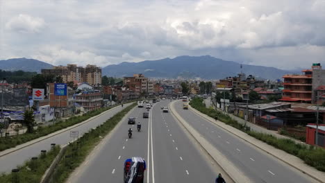 Kathmandu,-Nepal---October-1,-2019:-Traffic-on-the-roads-of-Kathmandu,-Nepal-and-the-pollution-in-the-city