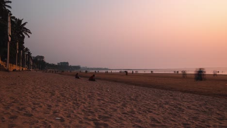 Zeitraffer-Von-Juhu-Beach-Mumbai-Bei-Sonnenuntergang