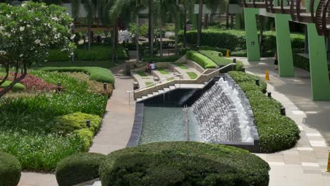 Slow-motion----Illustrative-editorial-view-of-the-landscaping-design-in-place-at-the-atrium-and-promenades-of-the-Ayala-Mall-in-Cebu-City,-Philippines