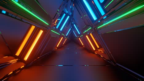 Futuristische-Dreieck-VJ-nahtlose-Tunnelvisualisierung,-3D-Rendering