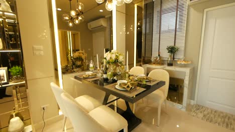 Modern-and-Luxurious-Apartment-Decoration-Walkthrough-from-the-Dining-Area-to-the-Living-Area