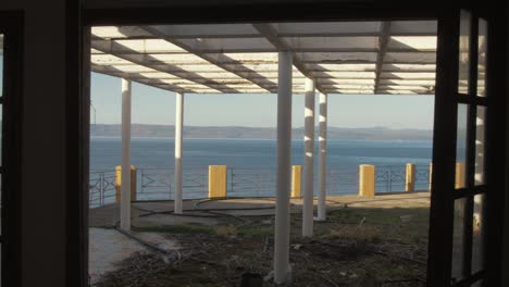 Derelict-rundown-building-balcony-view-toward-Turkey