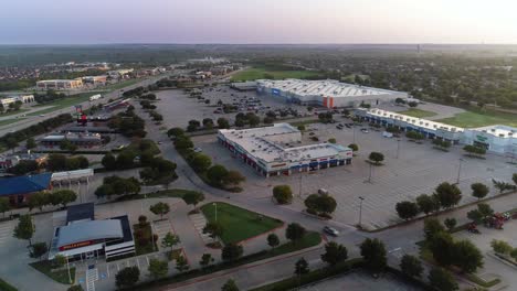 This-is-an-aerial-flight-over-the-Wal-Mart-shopping-center-in-Roanoke-Texas-on-September-23rd,-2020