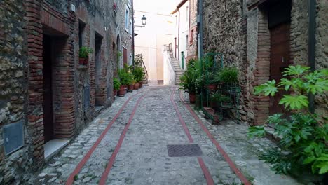First-person-strolling-through-ancient-hamlet-of-Penna-in-Teverina