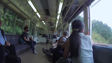 Time-Lapse-View-Inside-Local-Metro-Train-In-Wakayama,Japan