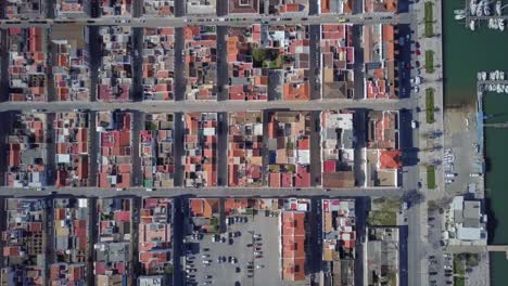 Beautiful-top-down-view-of-Vila-Real-de-Santo-António-during-mid-day