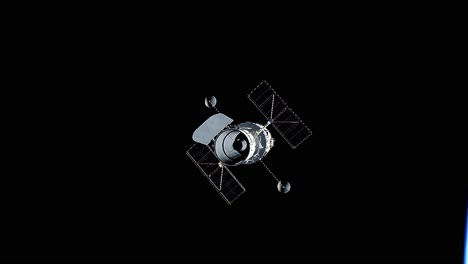 Bewegung-In-Richtung-Des-Hubble-Teleskops-über-Der-Erde-In-Betrieb