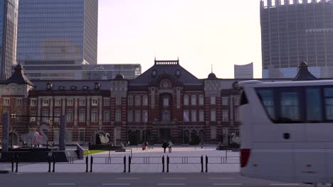 Wide-view-of-Tokyo-Station-during-early-morning-hours-with-few-people