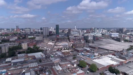 Push-in-aerial-shot-of-Birmingham-city-centre