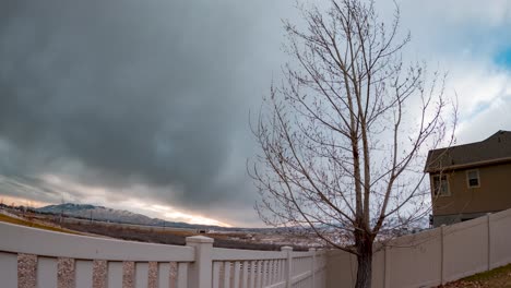 Backyard-time-lapse-on-an-overcast-day---static-wide-angle