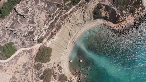 Aerial-drone-video-from-western-Malta,-Mgarr-area,-Fomm-ir-Rih-bay