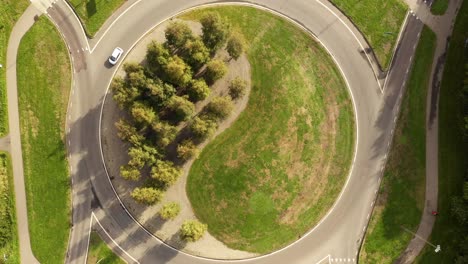 Aerial-view-of-yin-yang-shaped-roundabout
