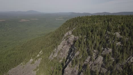 Aerial-Drone-Shot-Flying-Past-Forest-On-Mountain-Side