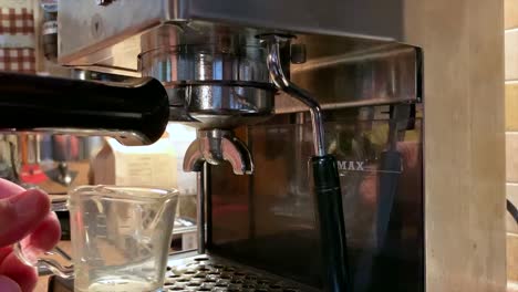 Close-up-view-of-espresso-shots-being-made