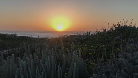 Ein-Wunderschöner-Sonnenuntergang-Vom-Asilomar-State-Beach-In-Monterey,-Kalifornien