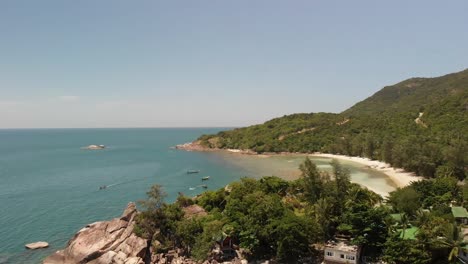 Luftaufnahme-Der-Strandbucht-Im-Bezirk-Koh-Phangan,-Surat-Thani,-Thailand
