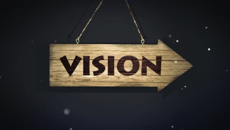 Vision,-Team,-Business-on-Wodden-Sign---on-background